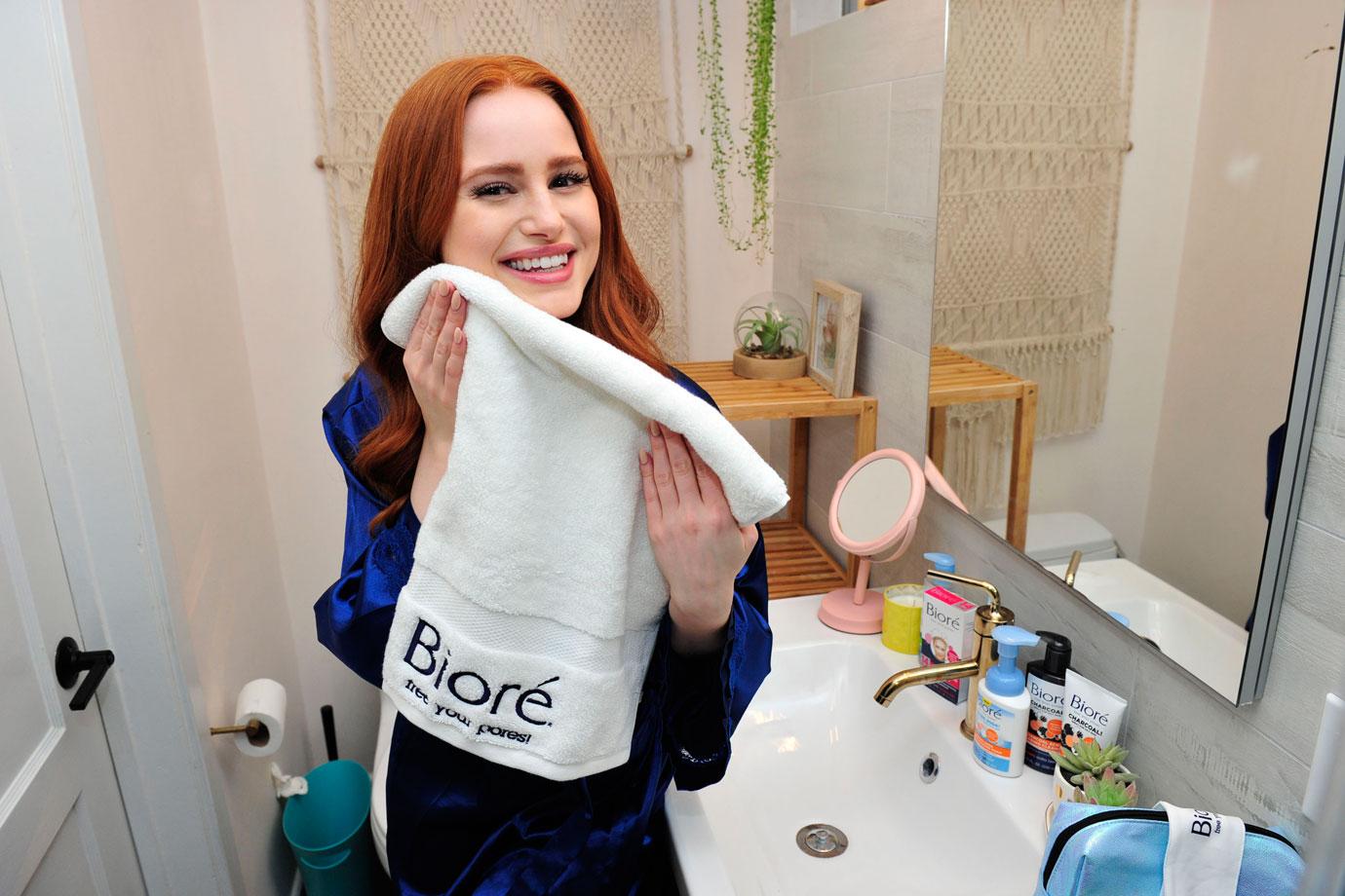 Biore Skincare Brand Ambassador Madelaine Petsch With the new Baking Soda Acne Cleansing Foam