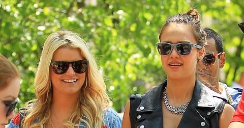 Jessica Alba and Jessica Simpson shot together at Yale University in New Haven, CT