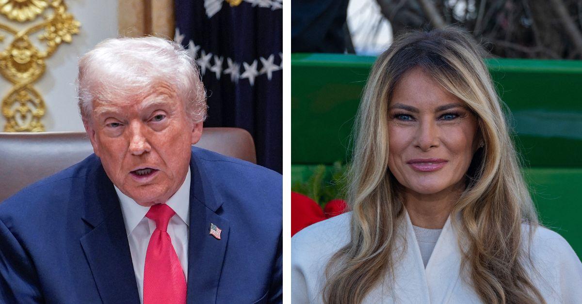 split photo of Donald Trump and Melania Trump