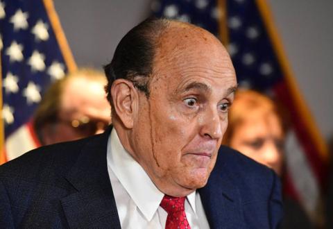 Rudy Giuliani Sweats Through His Hair Dye During Press Conference