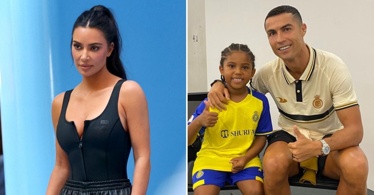 Kim Kardashian & Son Saint Meet Cristiano Ronaldo After Game: Photos