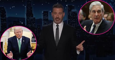 composite photo of jimmy kimmel, donald trump and robert mueller