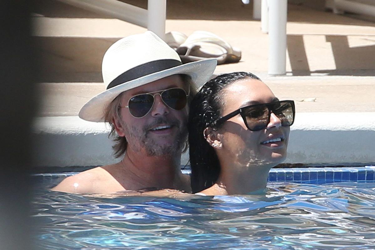 Exclusive&#8230; David Spade &amp; Naya Rivera Get Close And Personal In The Pool.***NO USE W/O PRIOR AGREEMENT &#8211; CALL FOR PRICING***