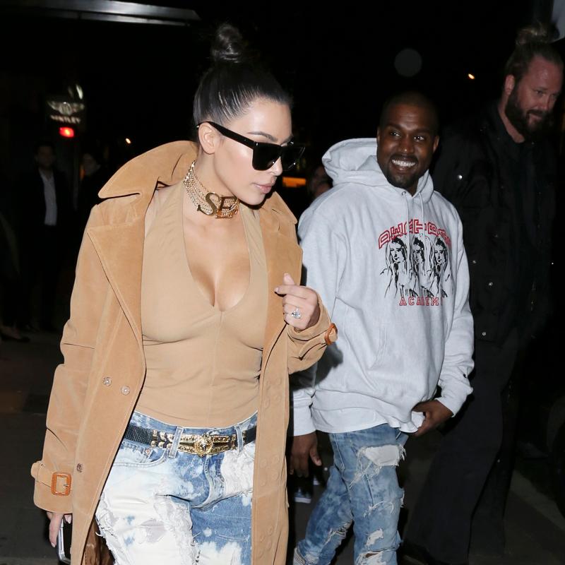 Kim Kardashian West and Kanye West at Hakkasan in London