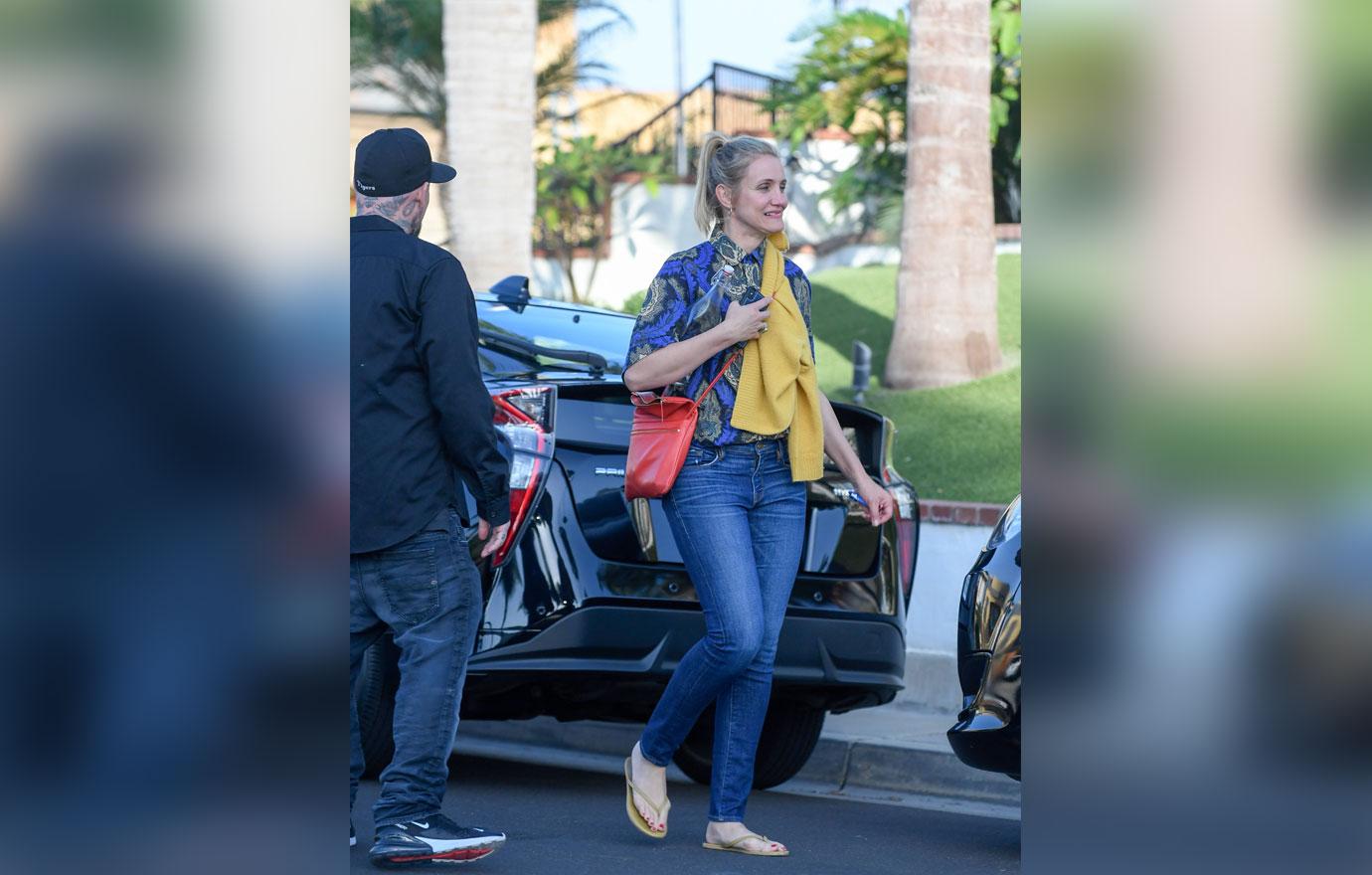 EXCLUSIVE: Cameron Diaz and Benji Madden leave a party thrown in her honor