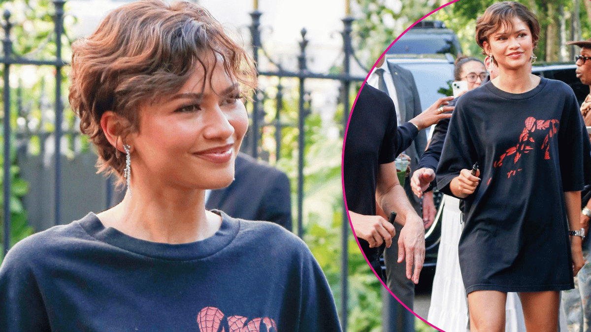 Split photo of Zendaya