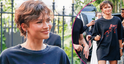 Split photo of Zendaya