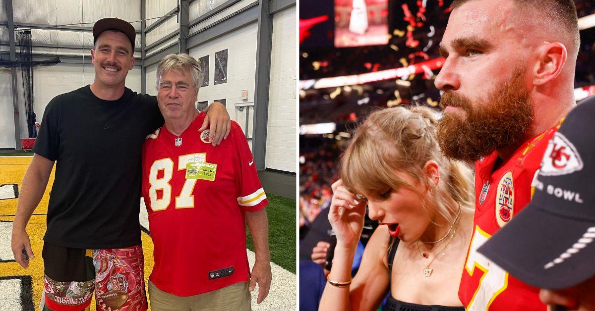 travis kelces dad ed hilariously reacts theory romance taylor swift