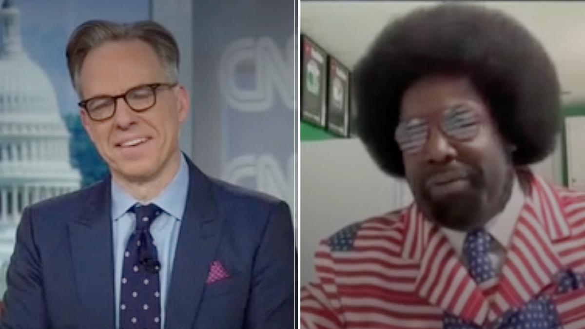split of Jake Tapper and Afroman. 