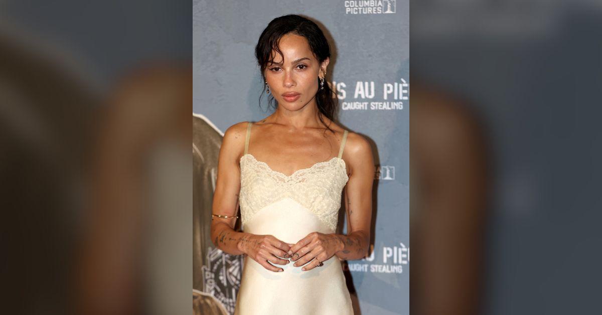 Image of Zoë Kravitz wore a monochromatic look on the red carpet.