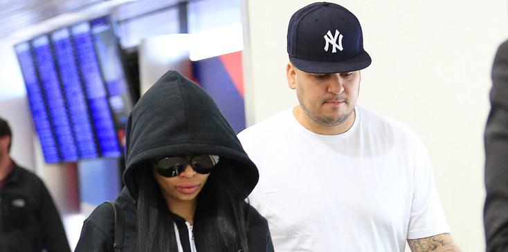 EXCLUSIVE: Blac Chyna and Rob Kardashian at the airport in NYC