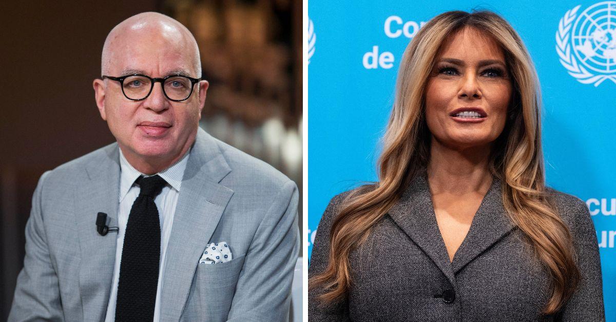 split photo of Michael Wolff & Melania Trump