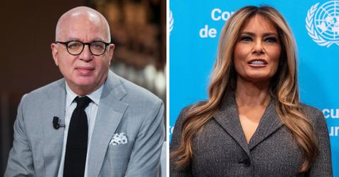split photo of Michael Wolff & Melania Trump