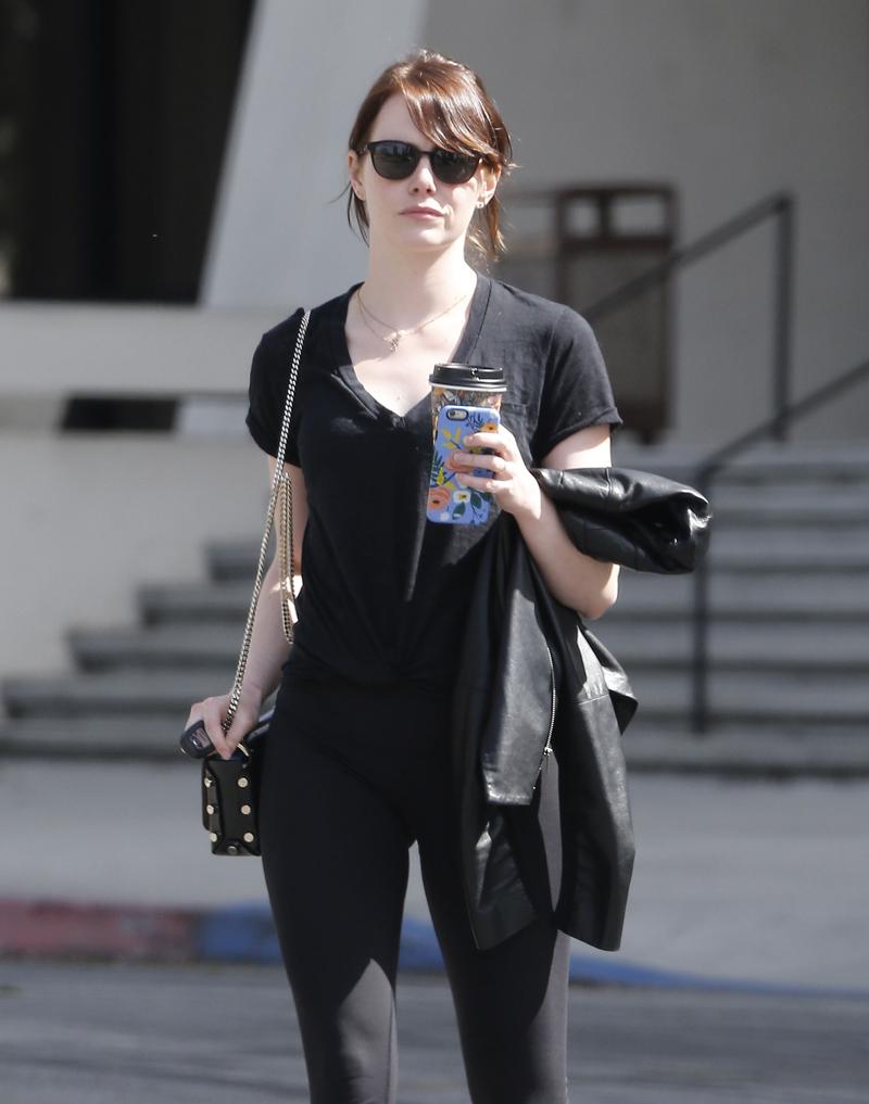 Exclusive&#8230; Emma Stone Rocks All Black In Studio City