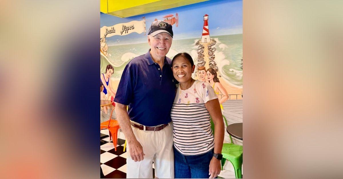 image of Joe Biden was spotted at an ice cream shop in Delaware.
