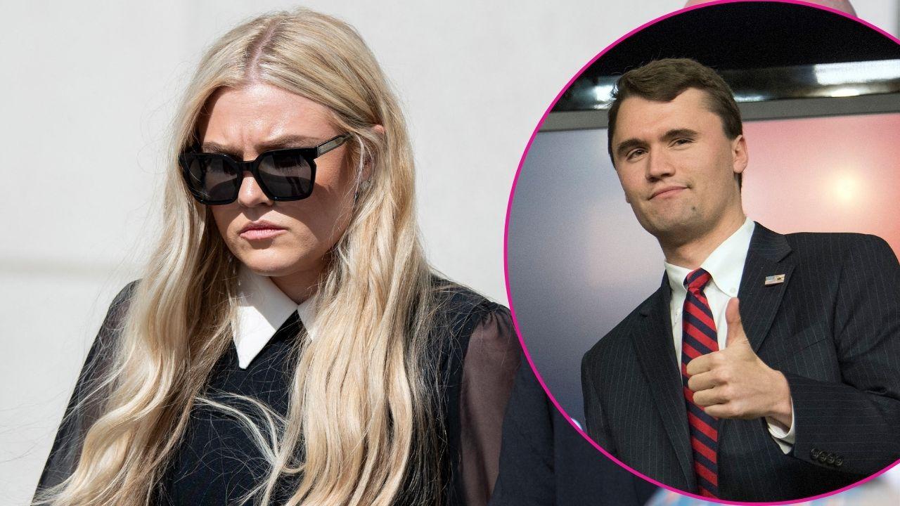 Split photo of Erika Kirk and Charlie Kirk