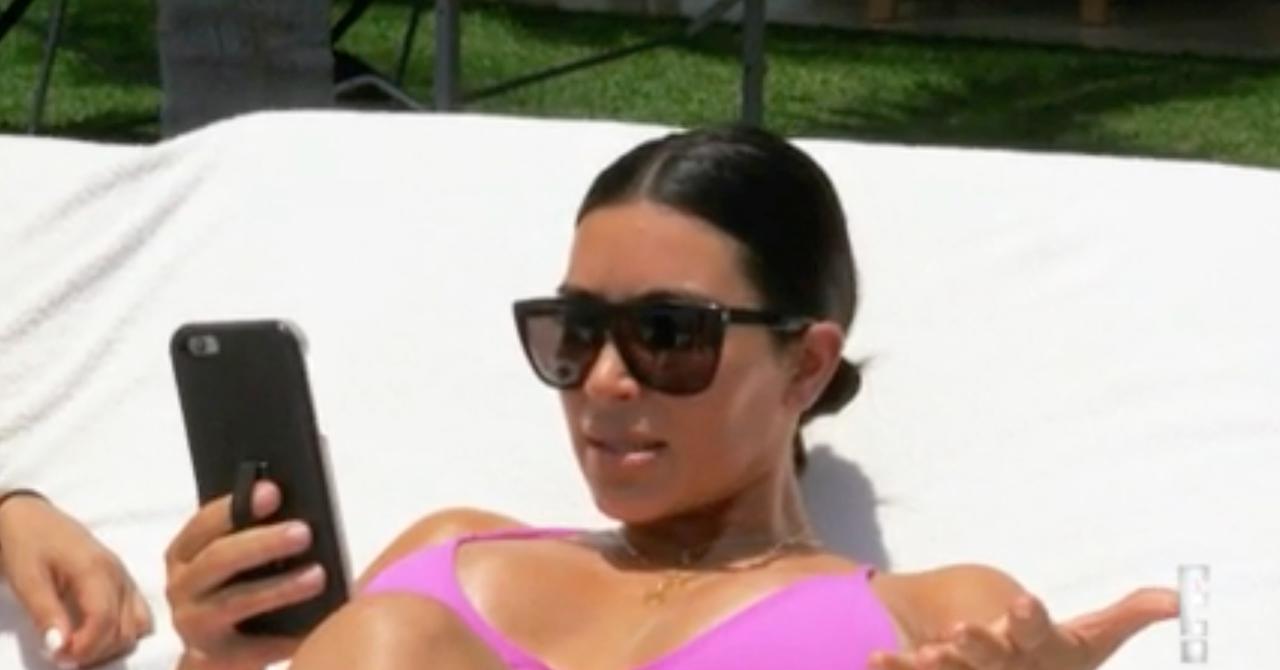 See Kim Kardashian Freak Out About Her Unflattering Cellulite Bikini Pics