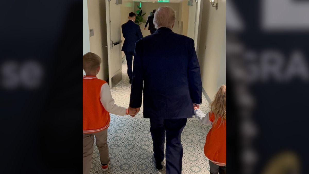 Photo of Lara Trump, her kids and the president all attended the championship match.