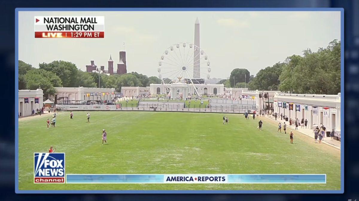 Image of Footage of sparse attendance fueled the late-night segment.