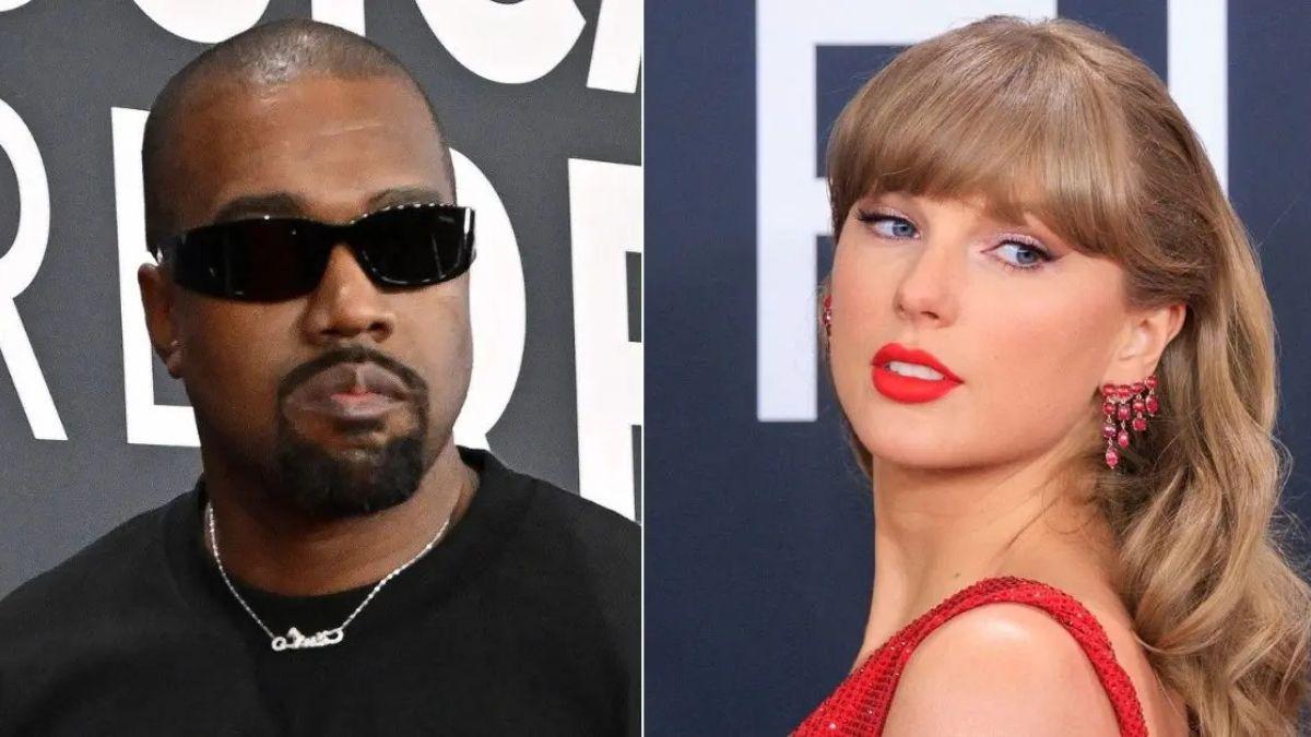 Photo of Kanye West interrupted Taylor Swift while accepting her award for Video of the Year at the 2009 VMAs. 