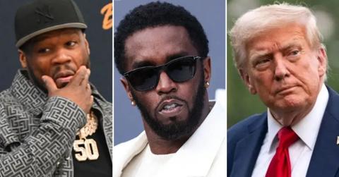 photo of 50 Cent, Sean 'Diddy' Combs and Donald Trump