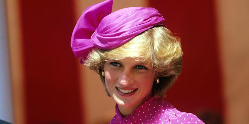 Princess Diana Smiling in Pink Dress and Matching Hat