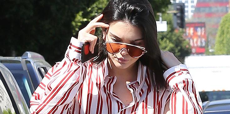 Kandall Jenner Has Lunch At Cuvee In WeHo