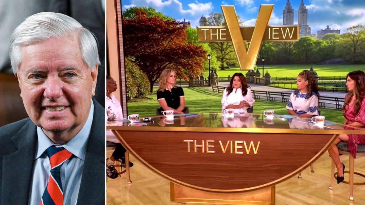 Photo of Lindsey Graham and 'The View' hosts.