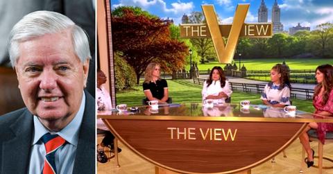 Photo of Lindsey Graham and 'The View' hosts.
