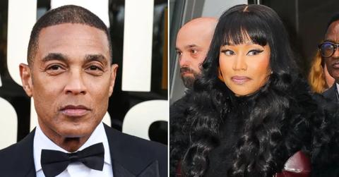 split photo of don lemon and nicki minaj