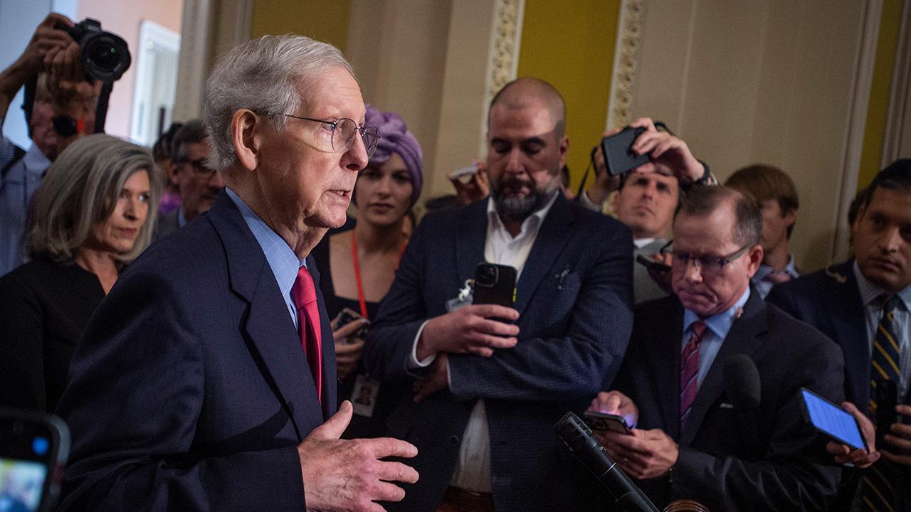 photo of Mitch McConnell was hospitalized over the summer after a fall and battling pneumonia.
