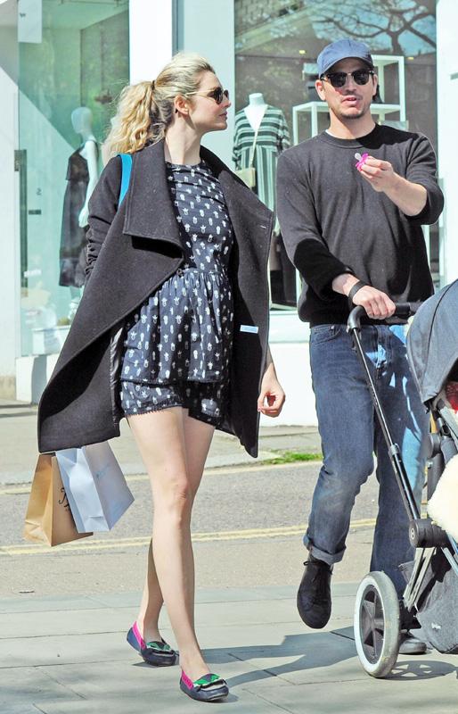 *EXCLUSIVE* Josh Hartnett and pregnant Tamsin Egerton out taking a leisurely stroll