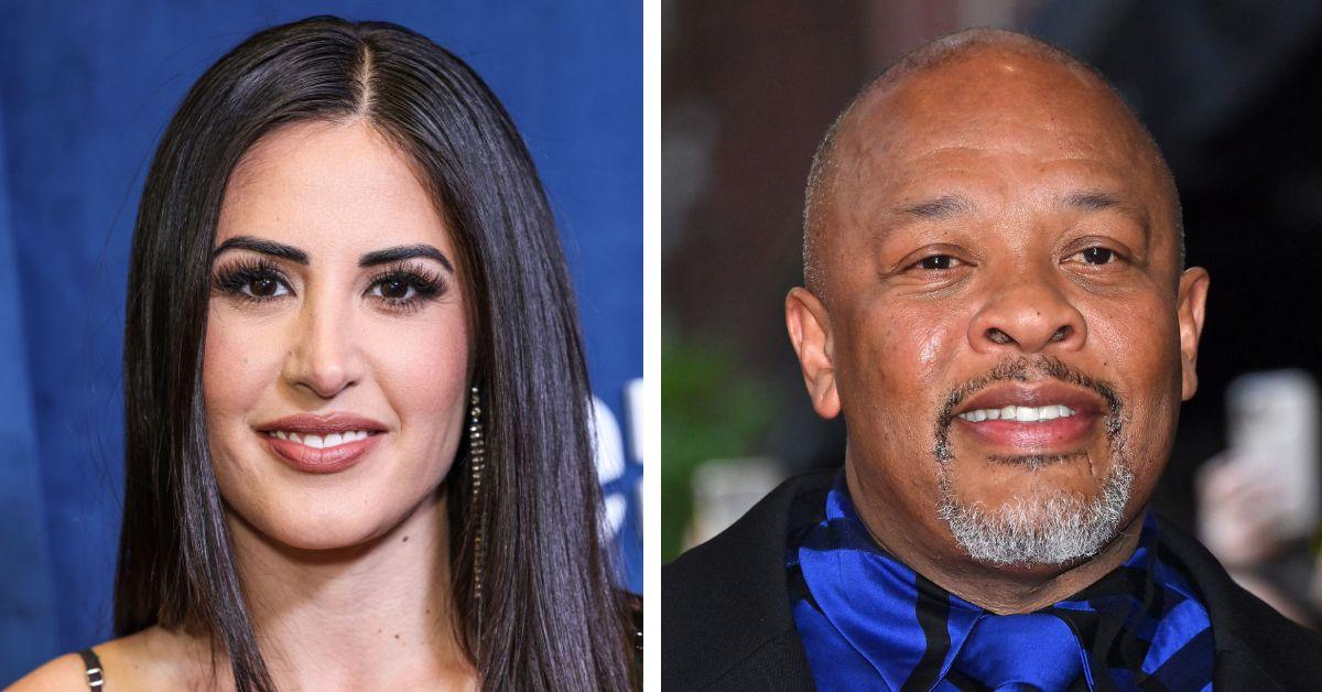 split photo of Michelle Saniei & Dr. Dre