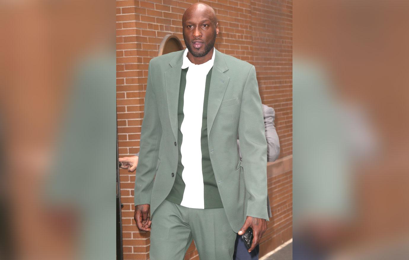 Lamar Odom In Sage Suit Khloe Kardashian