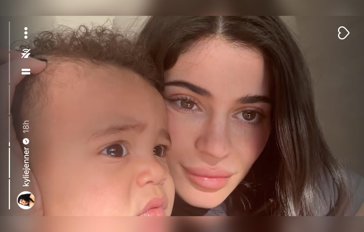 kylie jenner rare new footage son aire compare stormi