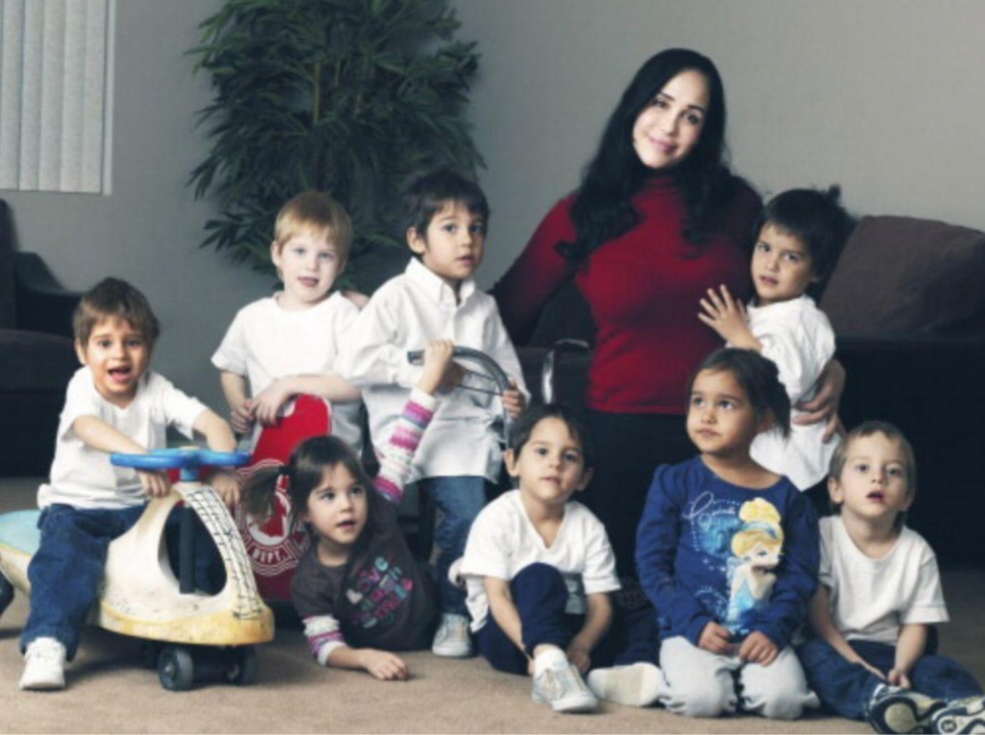 Photo of Natalie Suleman and her children.