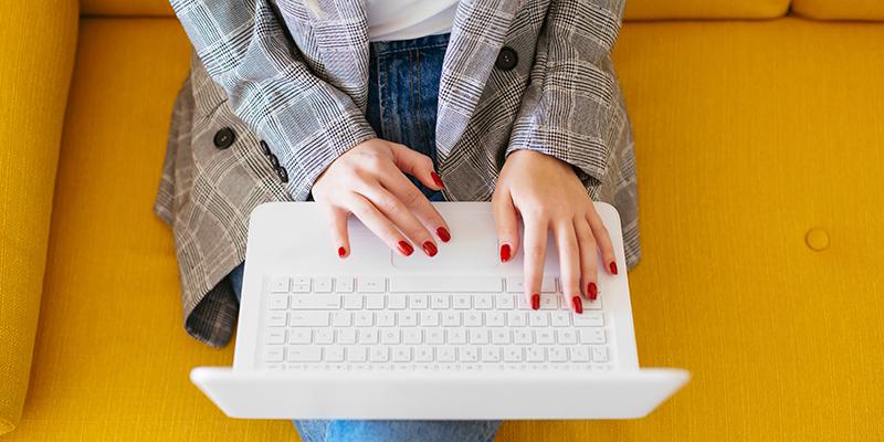 Blonde woman at office