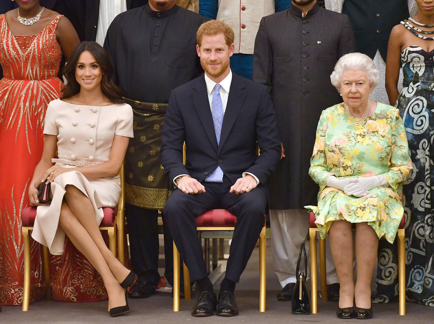 meghan markle, prince harry and queen elizabeth