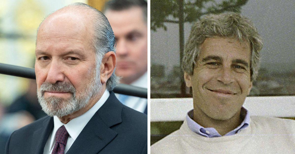 split photo Howard Lutnick & Jeffrey Epstein