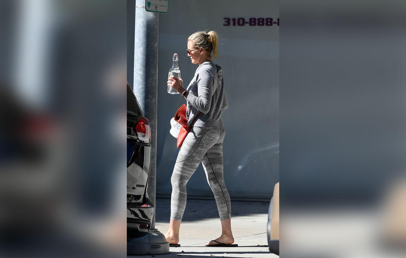 EXCLUSIVE: Cameron Diaz gets her nails done after a gym session