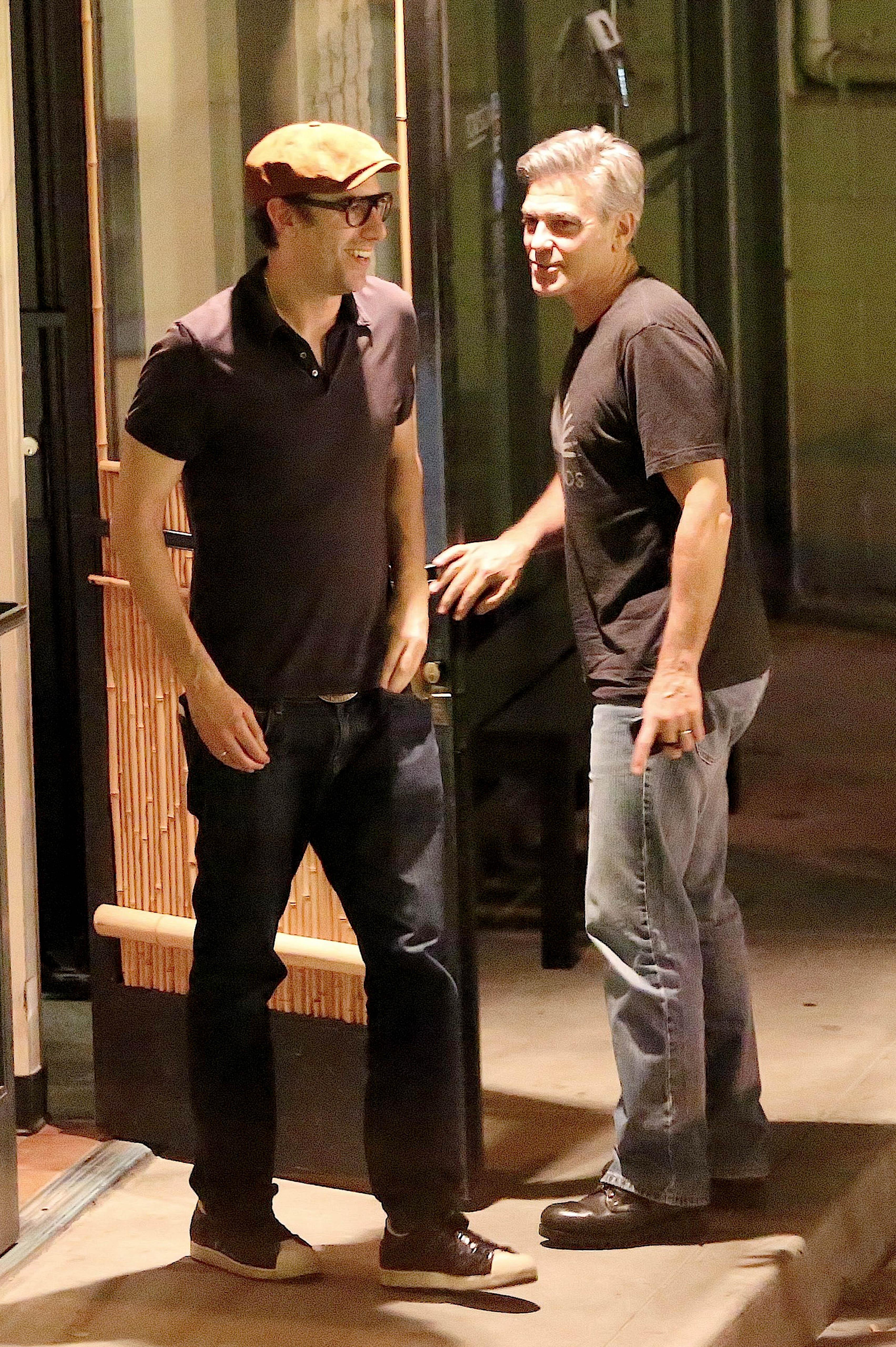 *EXCLUSIVE* George Clooney and Sacha Baron Cohen enjoy a sushi dinner