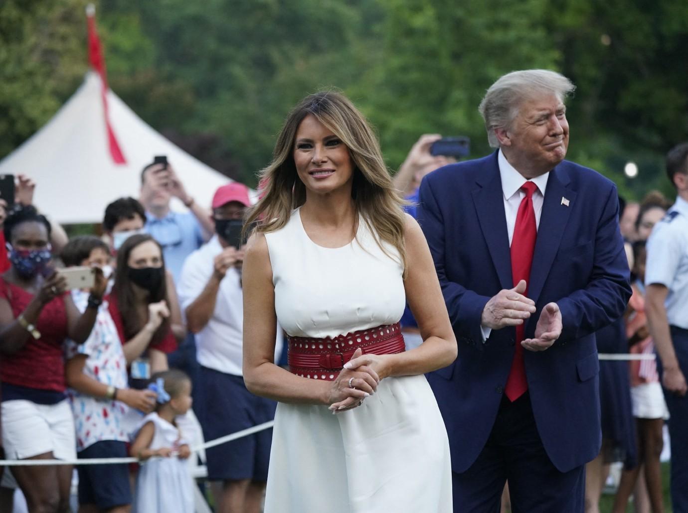 Melania Trump Seen Out For First Time In Ten Days Beside Donald