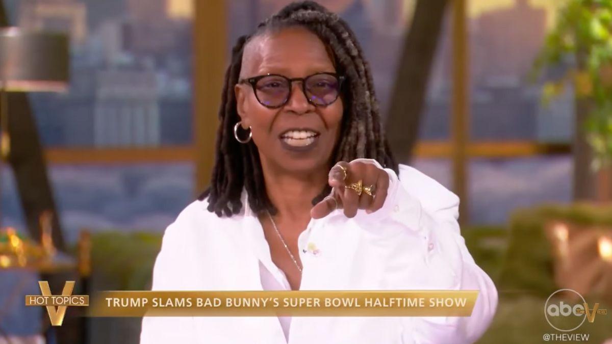Photo of Whoopi Goldberg laughed over the president watching Bad Bunny's show instead of Turning Point USA's alternative Super Bowl concert.