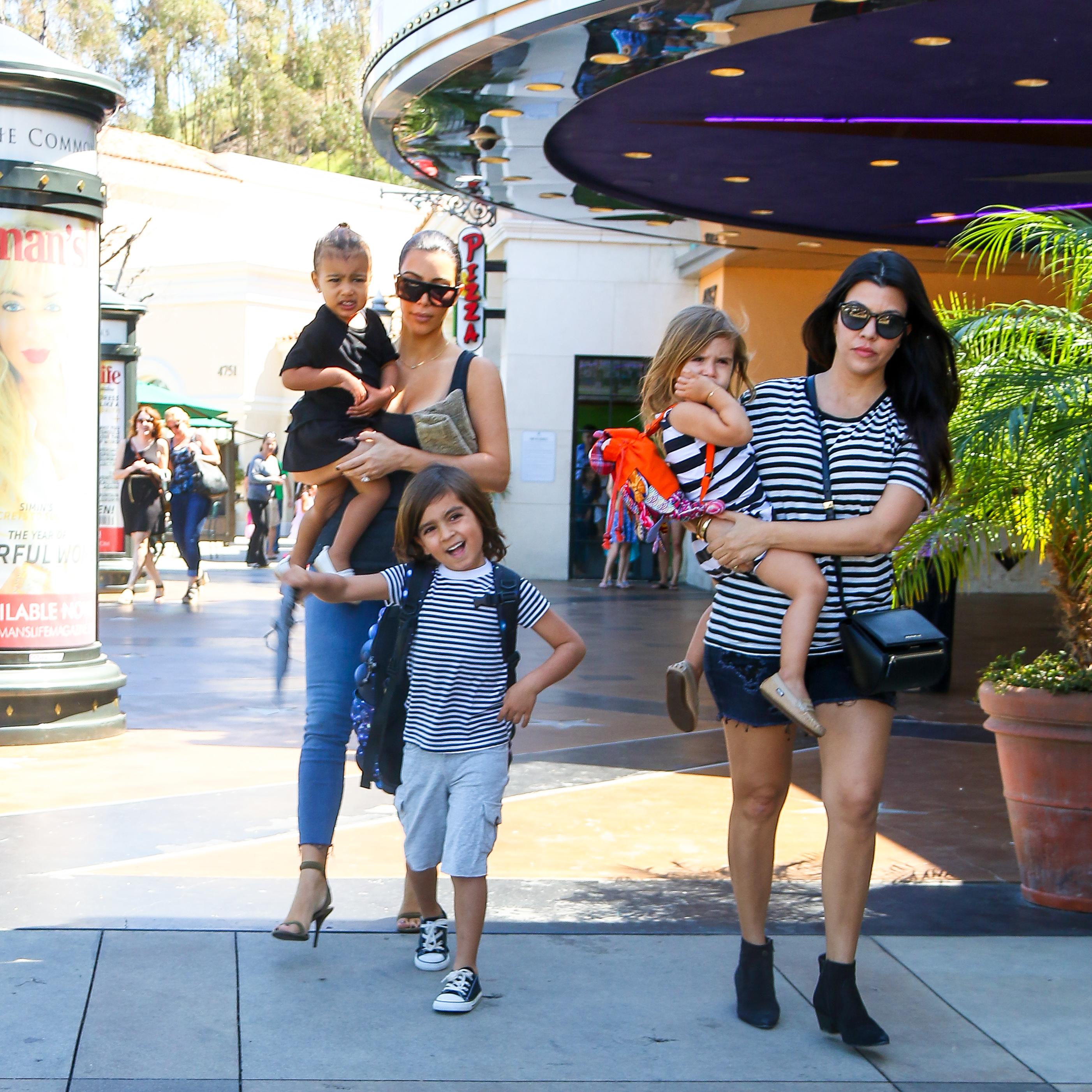 Kim Kardashian and Kourtney Kardashian take the kids to watch &#8216;Cinderella&#8217; in Calabasas