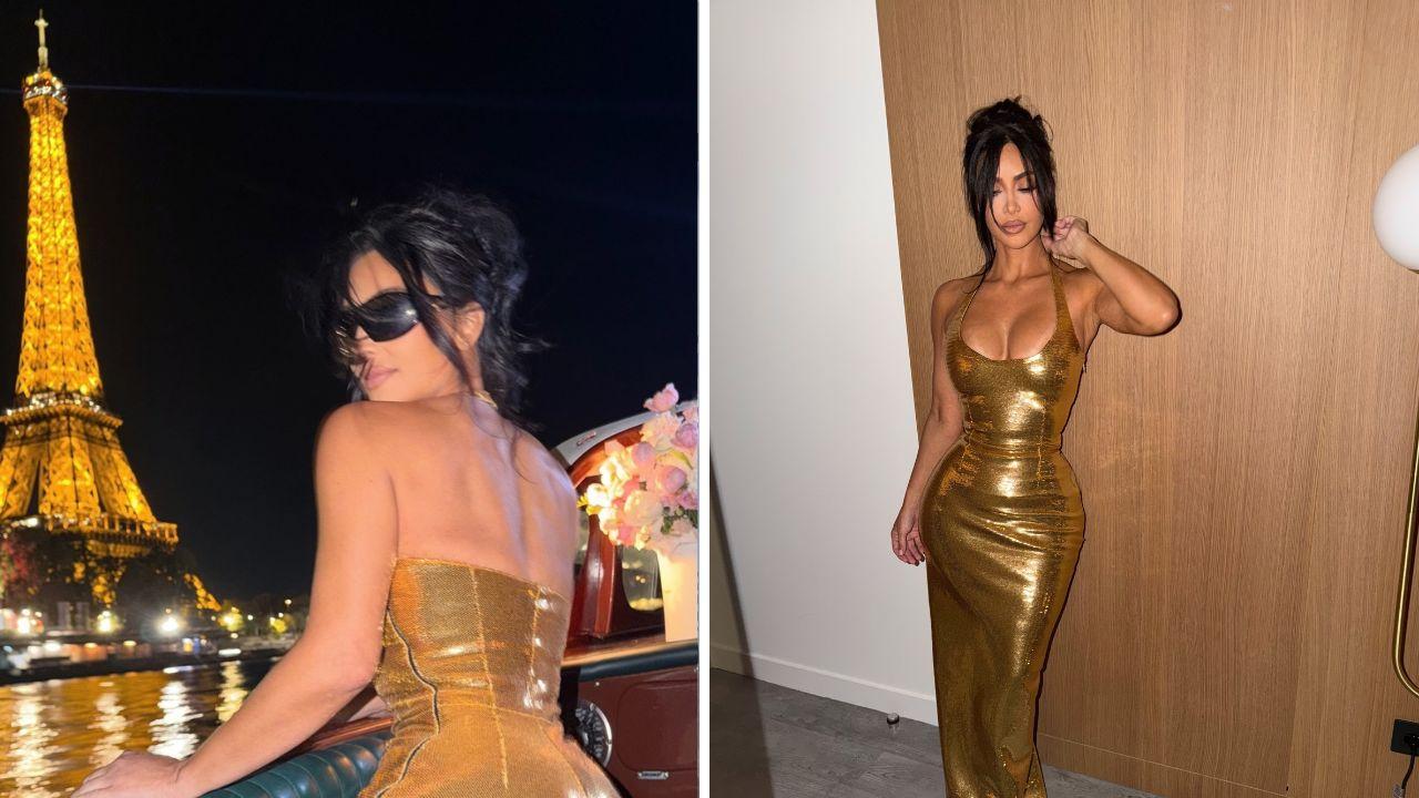 Kim Kardashian Flaunts Her Cleavage as She Cuddles Up to Boyfriend Lewis Hamilton: Photos