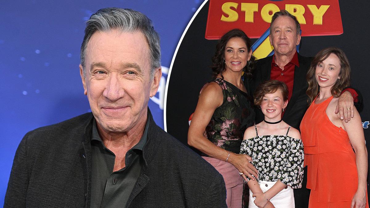 Photo of Tim Allen; photo of Tim Allen, Katherine Allen, Elizabeth Allen-Dick and Jane Hajduk