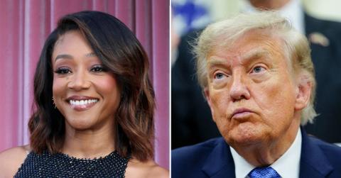 Photo of Tiffany Haddish and Donald Trump.