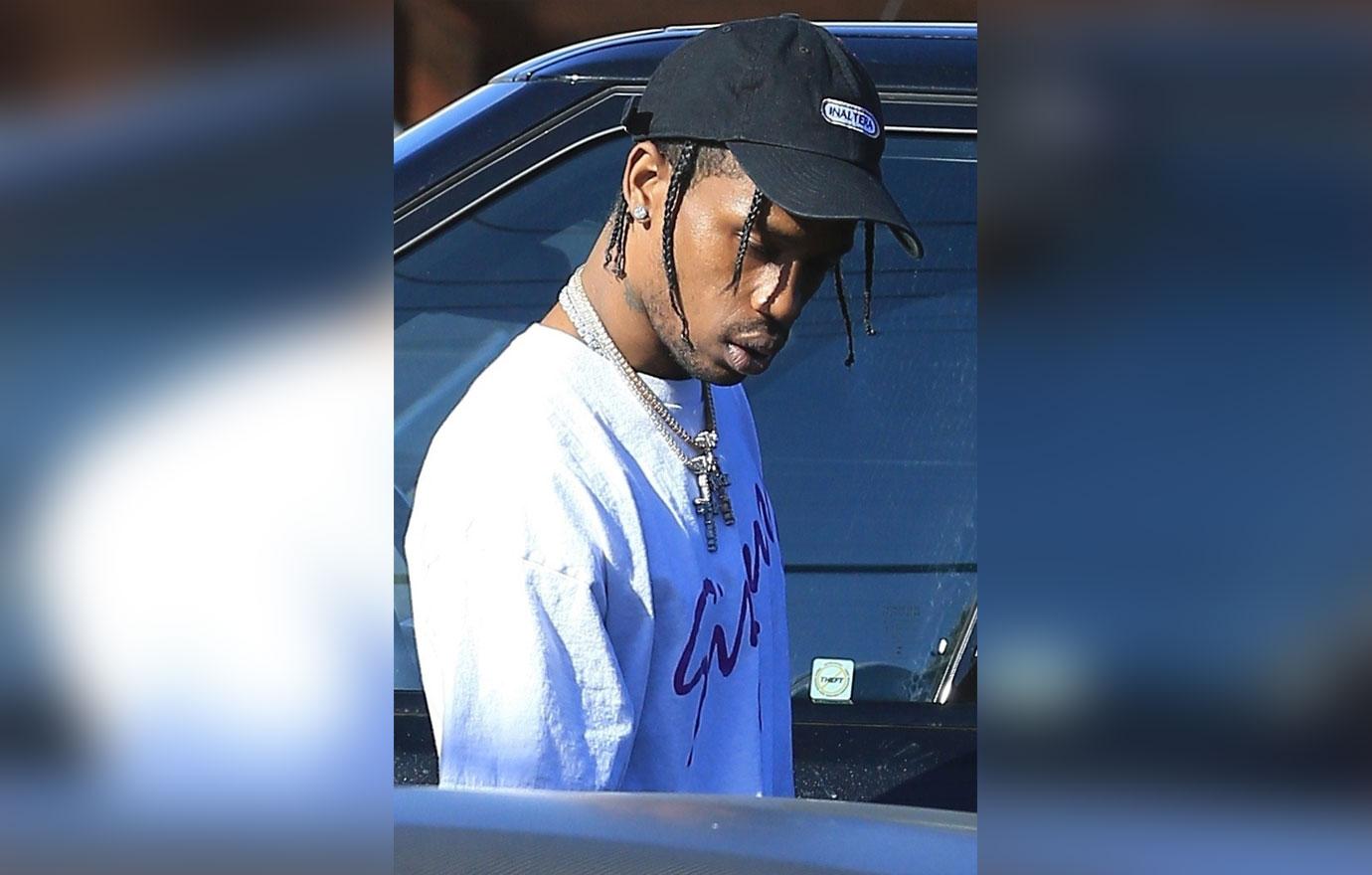 Travis Scott shops at Maxfield as pregnant Kylie Jenner accuses him of cheating