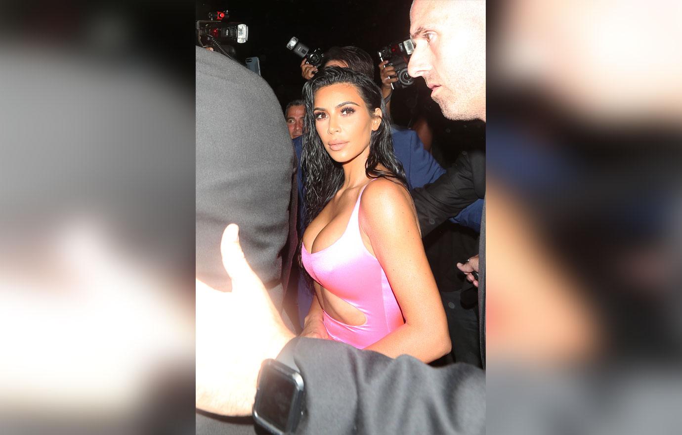 Kim Kardashian and Larsa Younan get mobbed by photogs and fan as they arrive to Craig&#8217;s Restaurant to celebrate Kylie Jenner&#8217;s 21st birthday