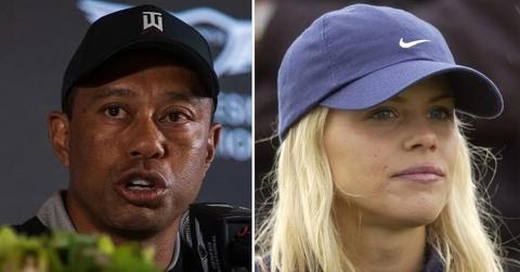 Composite photo of Tiger Woods and Elin Nordegren